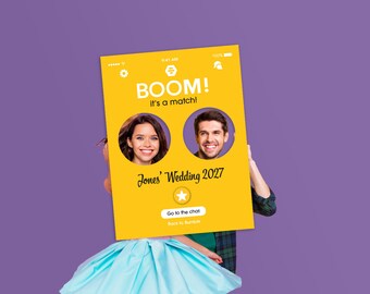 Personalized Bumble Wedding Photo Booth Frame: Custom Selfie Prop