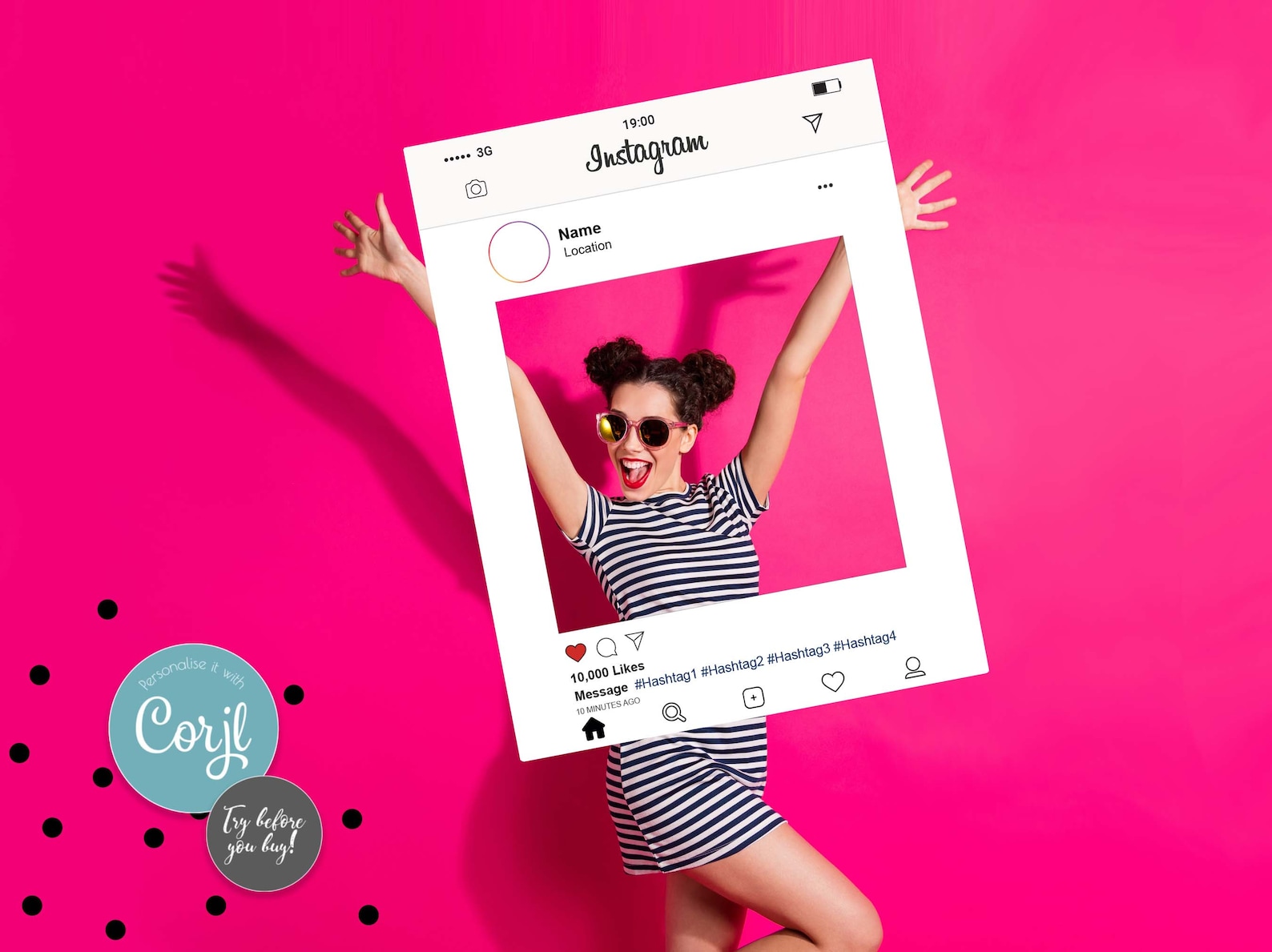 INSTAGRAM Photo Prop SELFIE BOARD Photo Booth Frame Trendy Etsy UK