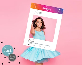 Personalized Instagram Selfie Frame: Party Photo Booth Prop