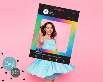 Instagram Selfie Frame Personalised Party Birthday A1 Thick Durable Board