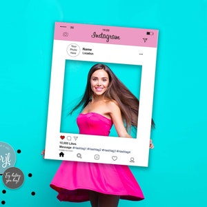 Personalized Instagram Selfie Frame: Party Photo Booth Prop