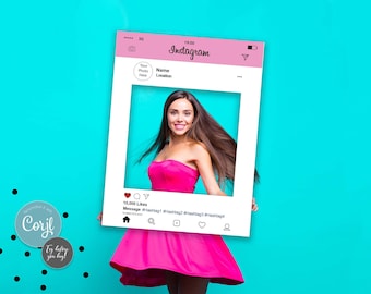 Personalized Instagram Selfie Frame: Party Photo Booth Prop