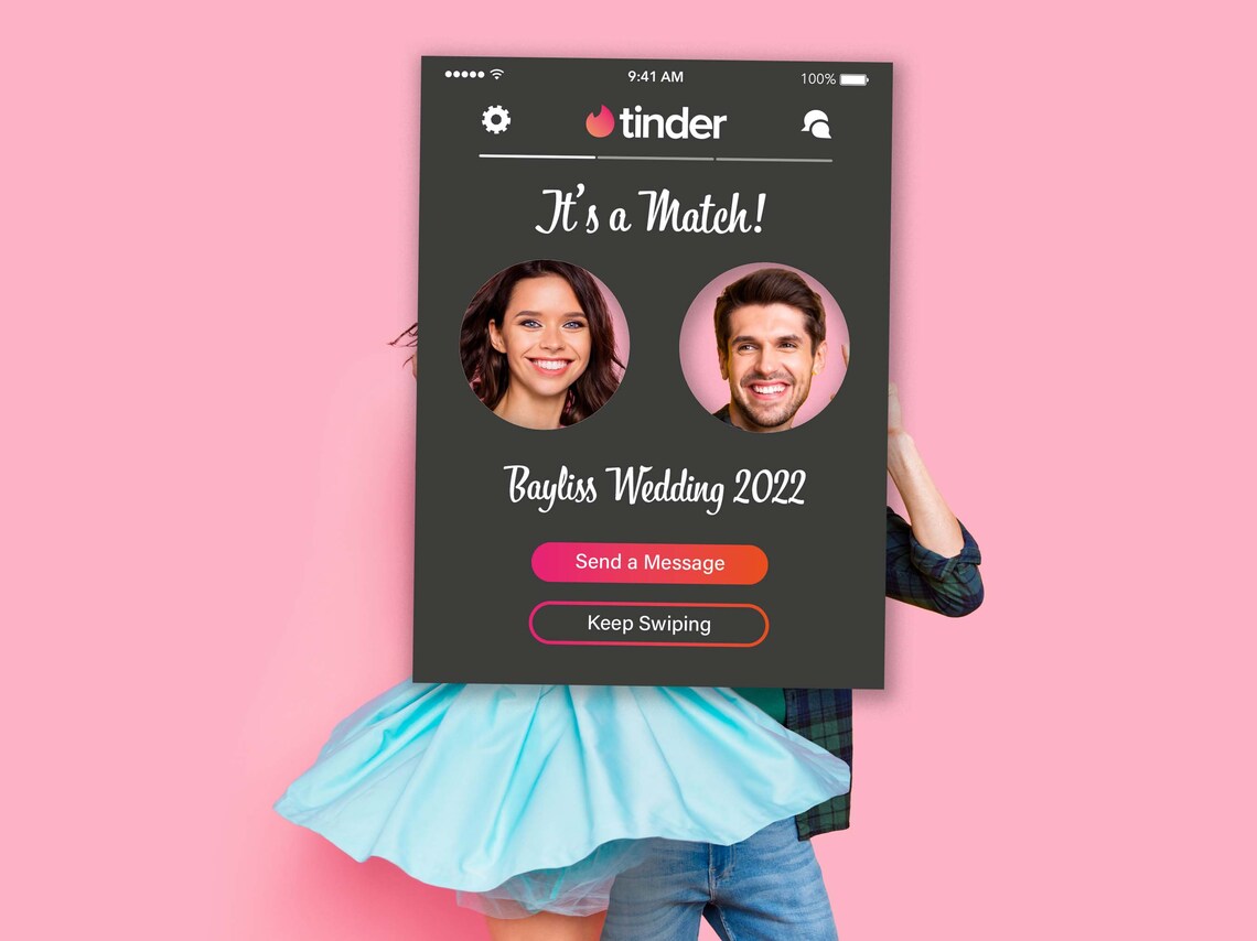 Personalized Tinder Wedding Photo Booth Frame: Custom Selfie Prop - Etsy