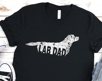 Labrador Retriever Shirt, 100% COTTON Men T-Shirt. Lab Dad, Lab Father Grunge Style Tee, Original Design By Bark&Run