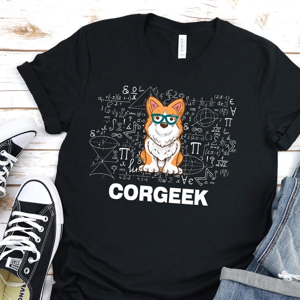 Chemise Corgi, UNISEX 100% COTON. Funny CORGEEK Welsh Corgi Dog, design unique par Bark&Run!