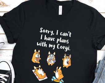 Corgis T-shirt, UNISEX 100% COTTON. Bella + Canvas Shirt, Chubby Stil Kunst von Pembroke walisischen Corgis Hund, von Bark&Run!