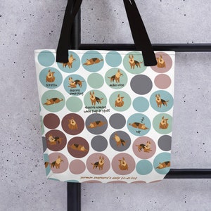 German Shepherd Tote bag: German Shepherd's Daily To-Do List, Funny Unique Design On A Trendy Tote Bag