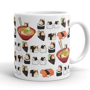 Tri-Color Corgi Mug: Chubby Pembroke Welsh Corgi Sushi Art on Premium Ceramic Mug, Kawaii Art By Bark&Run