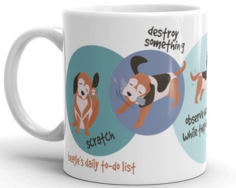 Beagle Mug: la lista diaria de tareas de Beagle con ilustraciones divertidas