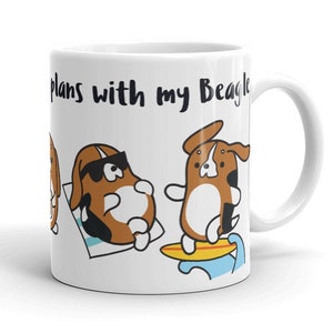 BEAGLE MUG, Chubby Style Art of Beagle Dog, Printed on a Premium Ceramic Coffee Mug.