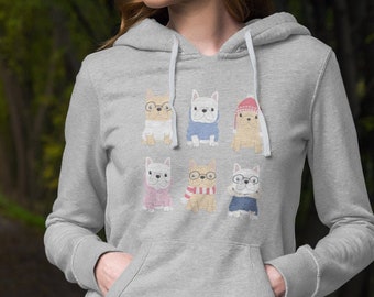 FRENCHIE HOODIE, UNISEX Winter French Bulldog Hoodie.