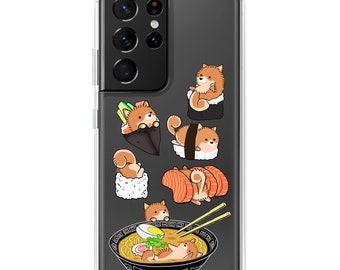 POMERANIAN SAMSUNG CASE, Sushi Chubby Style Illustrations of Pomeranian on Samsung Case.