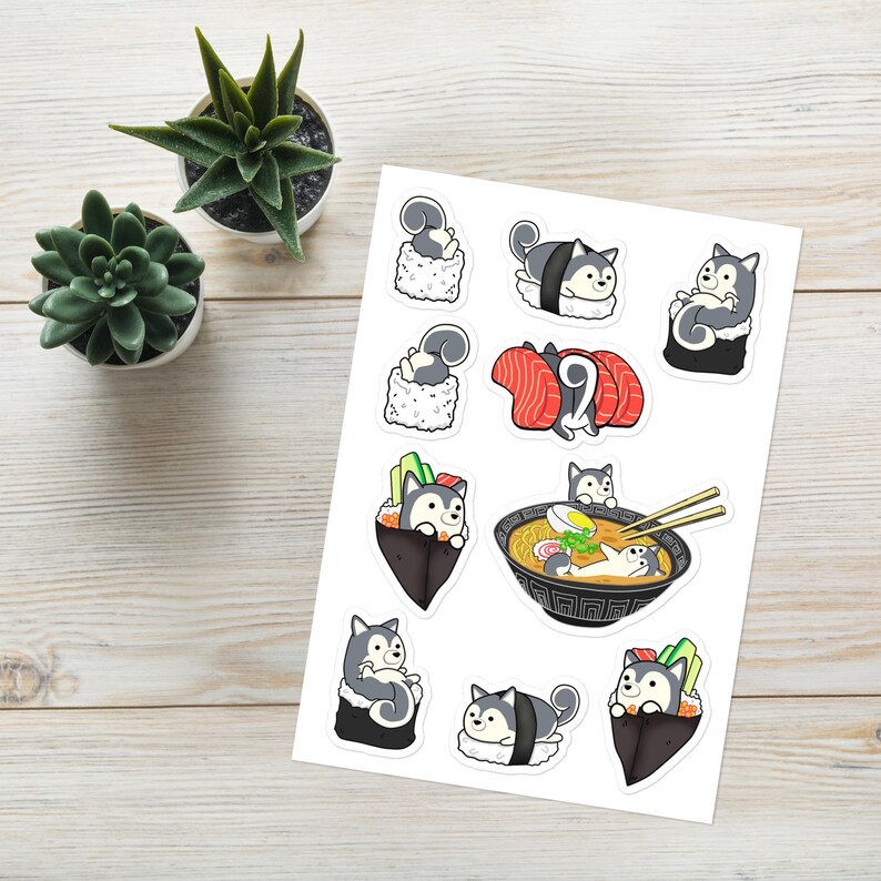 Cute SIBERIAN HUSKY Vinyl Stickers, Dog Breed Sticker Pack, Husky Lover Gift, Water Bottle Decals