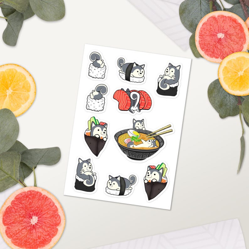 Cute SIBERIAN HUSKY Vinyl Stickers, Dog Breed Sticker Pack, Husky Lover Gift, Water Bottle Decals