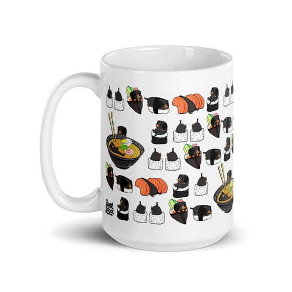 DACHSHUND MUG Chubby Dachshund Coffee Art on White Glossy Ceramic Mug Red or Black and Tan Doxie Kawaii Art By Bark&Run! DACHSHUND MUG Chubby Dachshund Coffee Art on White Glossy Ceramic Mug Red or Black and Tan Doxie Kawaii Art By Bark&Run!