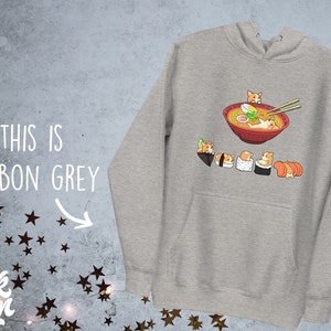 CORGI Hoodie, UNISEX Hoodie. Sushi and Ramen Kawaii Style of Pembroke Welsh Corgi Dog. image 4