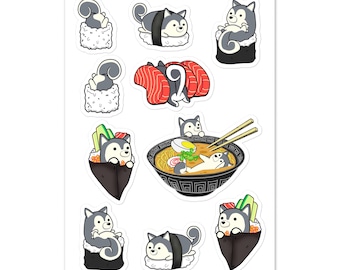 Cute SIBERIAN HUSKY Vinyl Stickers, Dog Breed Sticker Pack, Husky Lover Gift, Water Bottle Decals, Original design by Bark&Run!