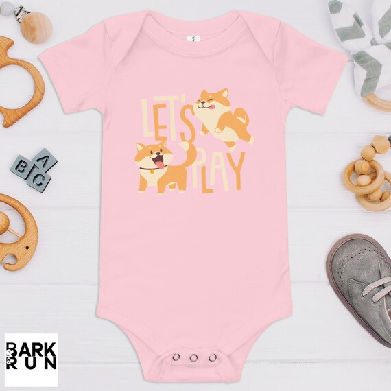 Cute Baby Bodysuit With Sushi Shiba Inu Akita Inu Kawaii Art 100/% Cotton SHIBA AKITA ONESIE Bella+Canvas