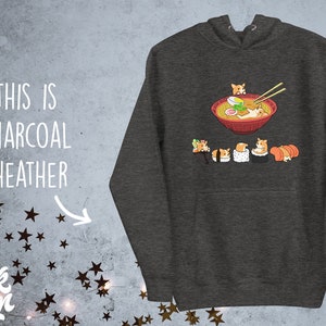 CORGI Hoodie, UNISEX Hoodie. Sushi and Ramen Kawaii Style of Pembroke Welsh Corgi Dog. image 6