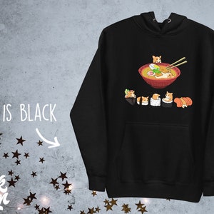 CORGI Hoodie, UNISEX Hoodie. Sushi and Ramen Kawaii Style of Pembroke Welsh Corgi Dog. image 5