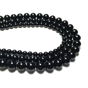 Natural Black Tourmaline Round Gemstone Beads Stone For Jewelry Making DIY 6mm 8mm 10mm Strand 15 inch