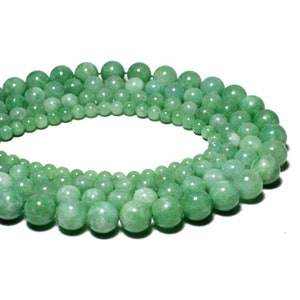Natural Green Burmese Jade Beads, Burma Round Loose Gemstomes 6mm 8mm 10mm 12mm for Jewelry Making
