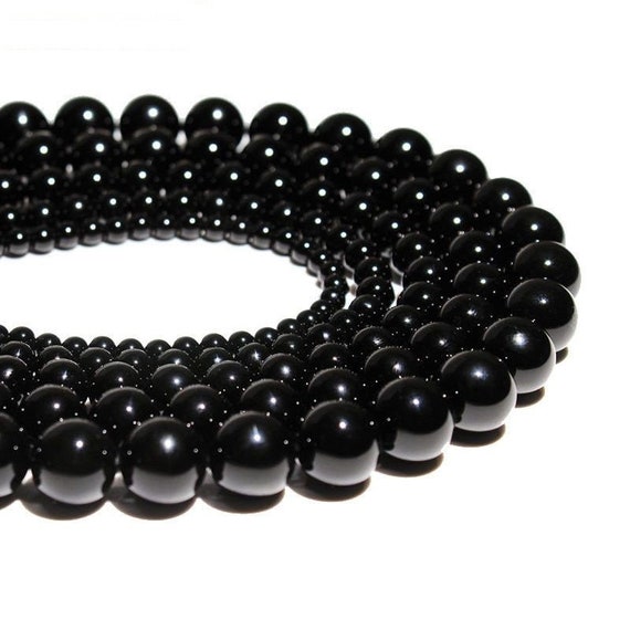 Black Agate Stone Natural Chalcedony Beads DIY Handmade for - Etsy