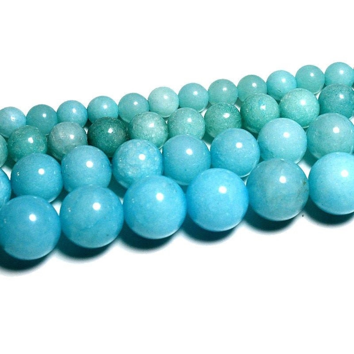 Sky Blue Amazonite Stone Natural Smooth and Round Beads 4mm Etsy