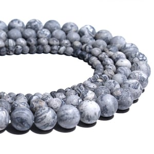 Stumpfpolnische Karte Jasper Matt Runde Stein Perlen für Schmuck machen DIY 4mm 6mm 8mm 10mm 12mm full 15 Zoll Strang