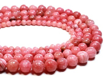 Genuine Argentina Rhodochrosite Gemstone Red Pink Round Loose Beads For Jewelry Making 6mm 8mm 10mm 12mm Strand 15''