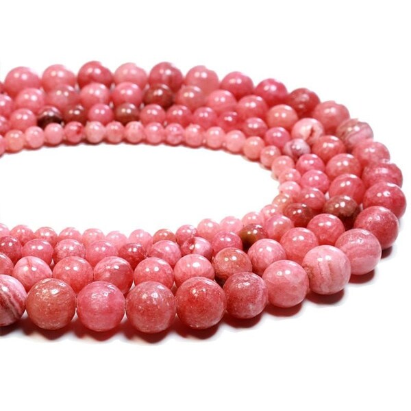 13x18mm Natural Pink Rhodochrosite Oval Gemstone Beads - Loose For Jewelry Making (15" Strand)