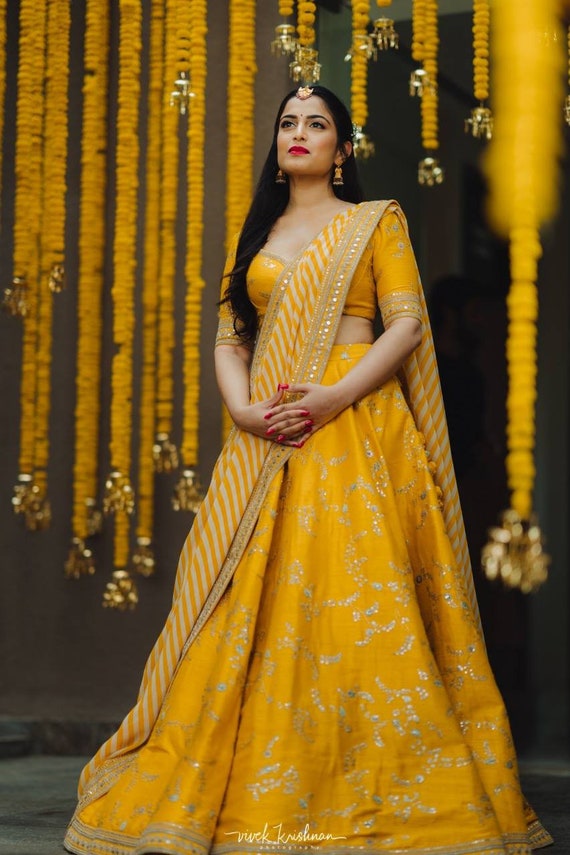 sabyasachi yellow lehenga