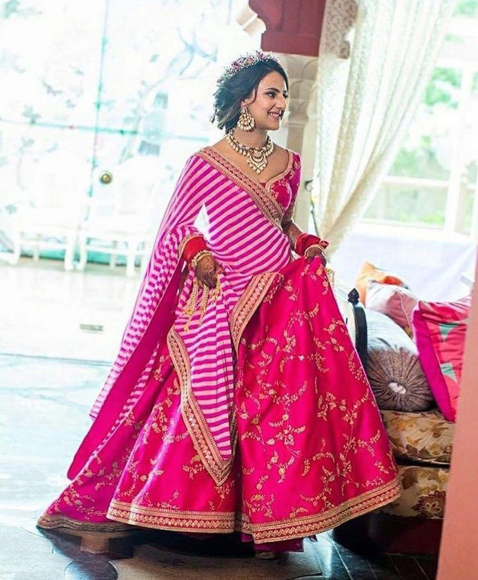 crop blouse with lehenga