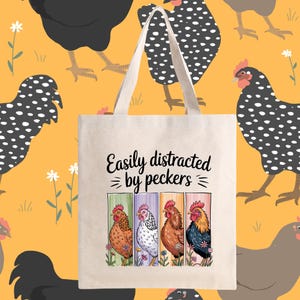Bolso de mano "Fácilmente distraído por los pájaros carpinteros", bolso de pollo, bolso de mano, bolso de mano, bolso de algodón natural, bolso de mano, bolso de moda, bolso de hombro, bolso personalizado