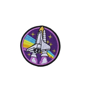 Embroidered Spaceship Iron On Patch: Space Accessory