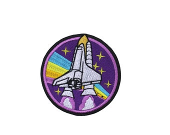 Toppa Ricamata A Razzo/spaceship 4,5x8,6 Cm - Applicabile Con Ferro Da Stiro O Cucitura, Per Abbigliamento Fai Da Te - 4