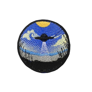 UFO Farm Iron On Patch, Spaceship Patch, UFO Patch, Sighting Patch, Iron On Patch, Patch, Accessory, Embellishment, Trendy, Fashion