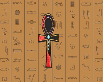 Ankh Embroidered Iron On Patch: Key Of Life Accessory