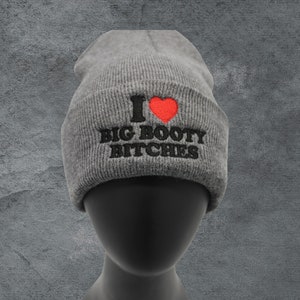 I Heart Big Booty Embroidered Beanie - Adult Humor