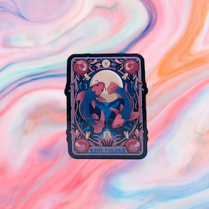 Pisces Tarot Sticker: Waterproof Zodiac Decal