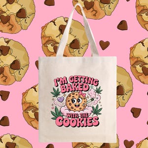 Baked Cookies Natural Cotton Tote Bag: Novelty Vibes Bag