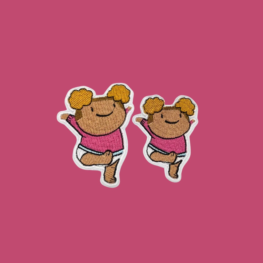 Buff Baby Iron-on Patch: Funny Cartoon Embroidery - Etsy
