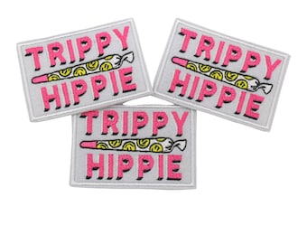 Patch thermocollant brodé hippie trippy