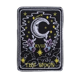 Moon Tarot Card Embroidered Iron On Patch