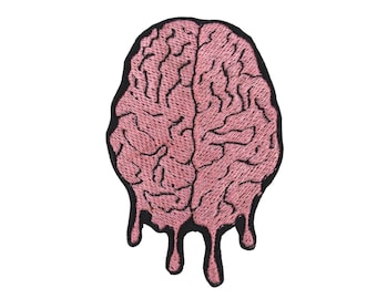 Brain Iron On Embroidered Patch: Jacket, Backpack Accessory
