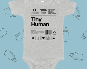Body de bebé de algodón orgánico Tiny Human, estampado dulce