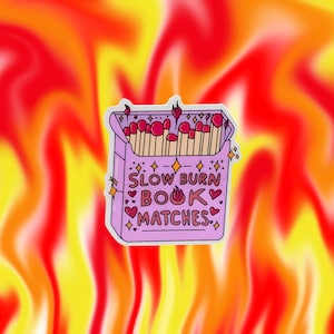 Slow Burn Book Matches Sticker: Waterproof Die-Cut Decal