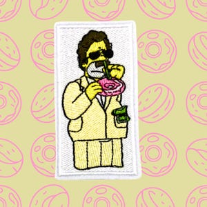 Escobar Iron On Patch, Pablo Patch, Cartoon Patch, Funny, Humor, Accessory, Fashion, Embellishment, Iron On Patch, Embroidery Patch, Patch