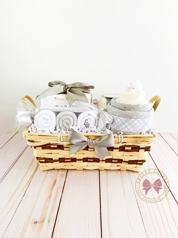New Baby Gift Set Neutral Baby Gift Basket, Unique Baby Gift Baby