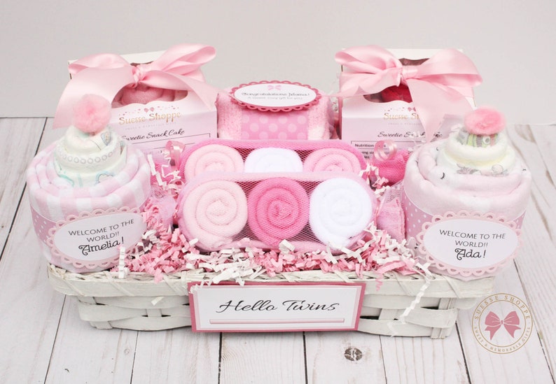 Baby Twins Gift Best Newborn Baby Gift Baskets Unique Baby Etsy